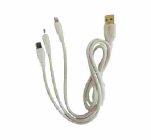 3 Amp Current 1.3 Meter Length Pvc Body Three In One Usb Data Cable