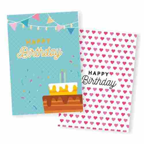Printed Rectangular Folded Birthday Gift Card 