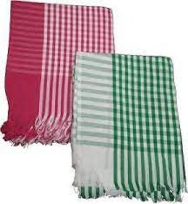 Pink Simple Water Absorbent Soft Check Pattern Handloom Cotton Towel