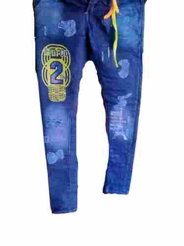 Wrinkled Pattern Printed Skinny Fit Style Light Weight Denim Jeans For Boys