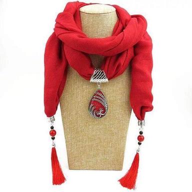 Red Ladies Skin Friendly Fashionable Palin Cotton Stoles