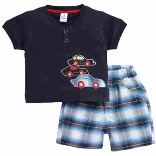 Regular Fit Short Sleeves Cotton T Shirt And Half Pants Set For Boys