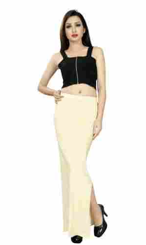 Ladies Slim Fit Side Cut Anti Wrinkle Plain Dyed Cotton Lycra Saree Petticoat