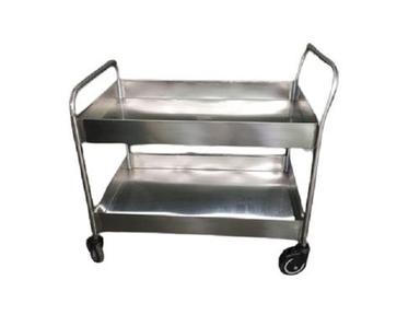 Stainless Steel Silver 2 Tier Trolley
