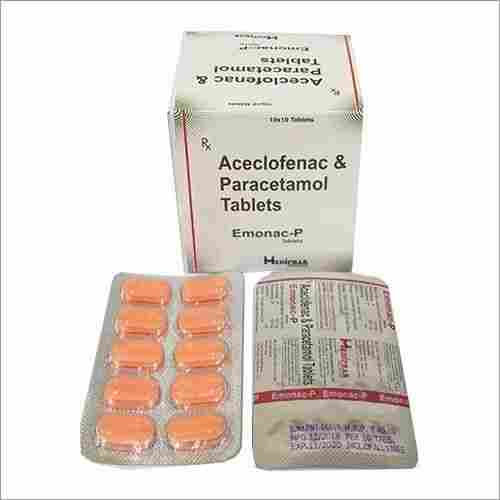 Aceclofenac And Paracetamol Tablets, 10x10 Tablets