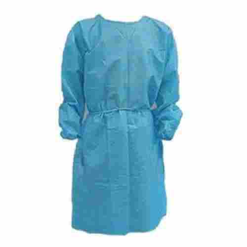 Women Regular Fit Cotton Full Sleeves Round Neck Blue Hospital Apron