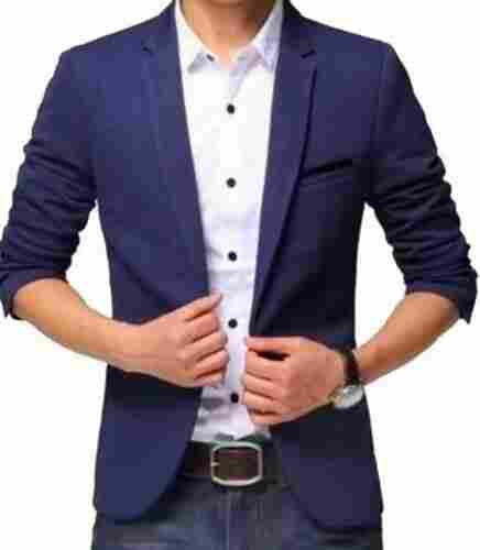 Regular Fit Full Sleeves Spread Collar Party Wear Plain Blazer For Mens
