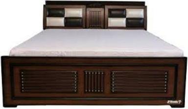 Machine Made Long Lasting And Durable Solid Wood Modern Designer Printed Double Bed