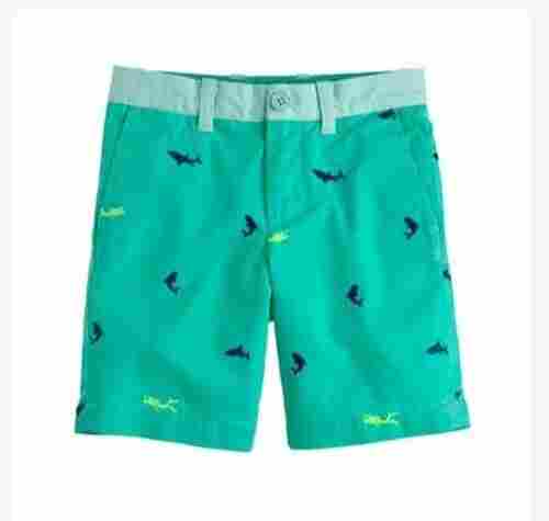 Comfortable Button Closure Printed Casual Wear Knee Length Boys Shorts