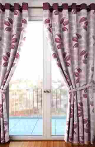 9 X 4.5 Feet Washable And Light Weight Floral Printed Polyester Eyelet Curtain