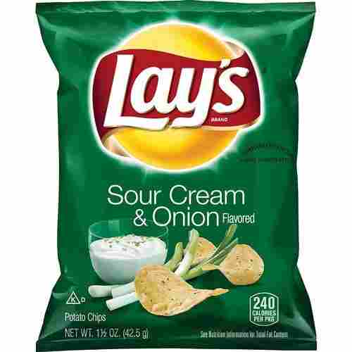Hand Made Crispy Tasty Baked Sour And Onion Lays Potato Chips