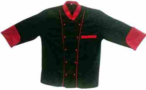 Trendy Buttons Polyester Black Coat, Perfect Choice For Professional Chefs