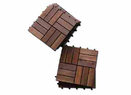 Export Quality 300x300mm 12 Slats Natural Dark Brown Acacia Wood Deck Tiles