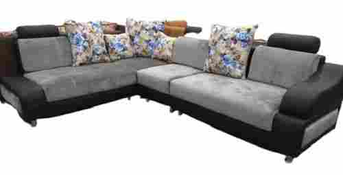 78 X 96 Inch Modern Indian Style 6 Seater L Shaped Mesh Fabric Sofa Set