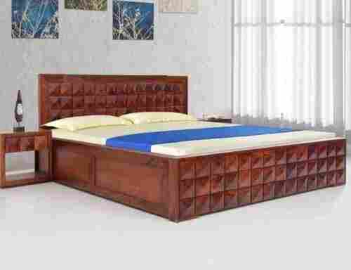 Termite Proof Brown Finish Wooden Double Bed For Bedroom