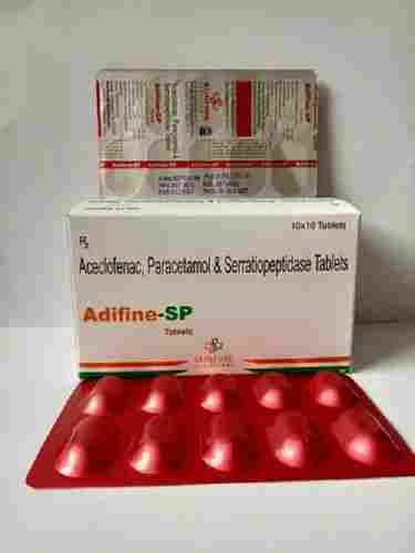 Adifine-Sp Aceclofenac, Paracetamol And Serratiopeptidase Tablets, 10x10 Alu Alu