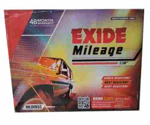 Exide Mileage MLDIN55 Car Acid Lead Automobile Battery 12V With 48 Months Warranty