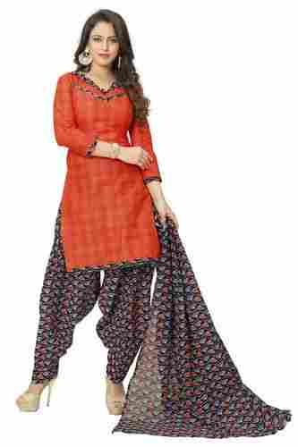 Skin Friendly 3/4th Sleeves Casual Wear Printed Cotton Salwar Suit With Dupatta