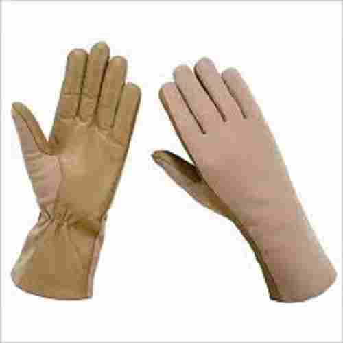 Soft And Durable Genuine Leather Brown Plain Full Finger Hand Gloves