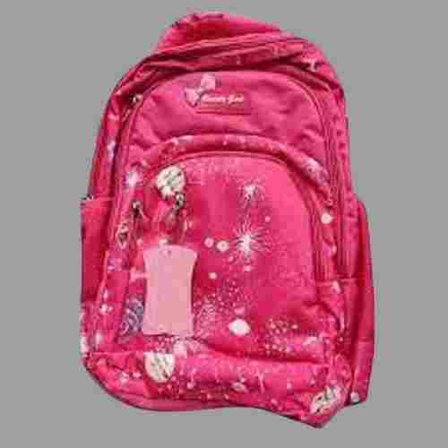 Recyclable Printed Pink Polyester Moisture Proof School Bag