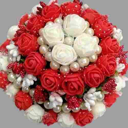 Red With White Light Weight Handmade Artificial Flower For Decoration