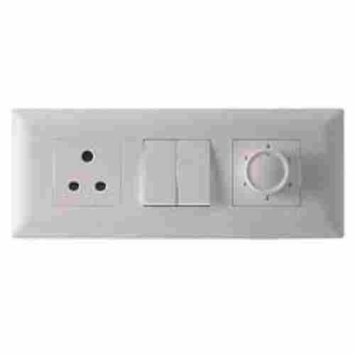 Plastic 220 V Rectangle Shape White Modular Switch Board For Daily Use