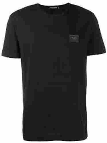 Men's Round Neck Short Sleeve O-Neck Plain Black T Shirts