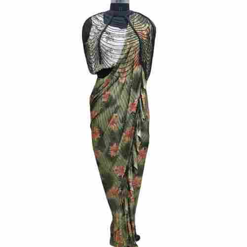 Party Wear Designer Ladies Lycra Fabric Floral Printed Saree