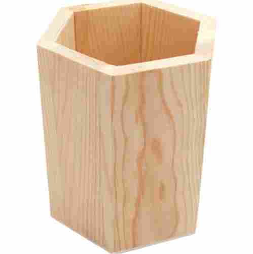13X10X10 Cm Eco Friendly Hexagonal Wooden Pen Stands For Home And Office