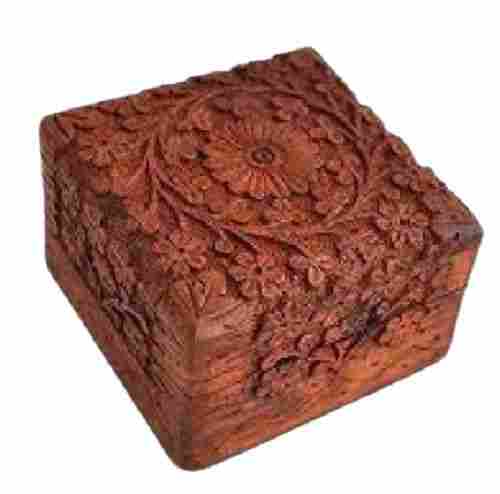 Square Shape 12 Inch Varnishing Handcrafted Wooden Box
