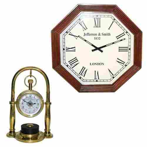 Vintage Nautical Wooden And Metal Wall Clocks For Home, Hotel And Offices