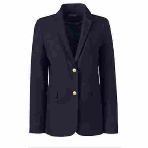 Notch Collar Style Plain Dyed Long Sleeves Unisex School Uniform Polyester Blazer