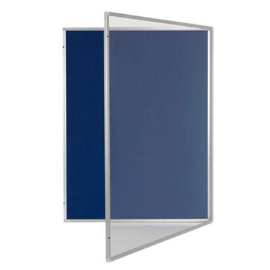 Transparent And Blue 10 Mm Thick Wood Fibre Plain Acrylic Notice Board With Door