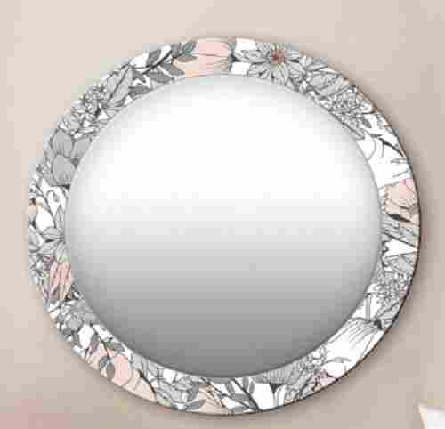 10 Mm Decorative Glass Made Round Shaped Wall Mirror 