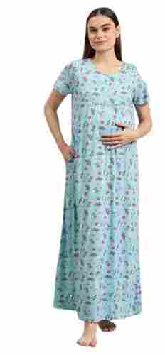Women 99% Pure Cotton Printed Short Sleeves Casual Wear Maternity Clothes 