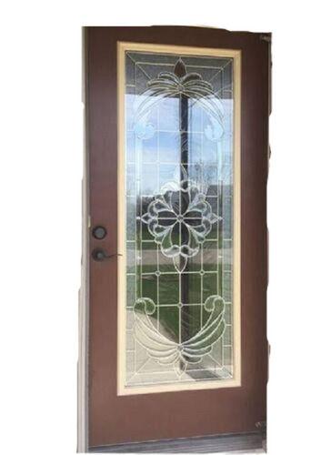 6 X 3.5 Feet 30 Mm Thick Decorative Glass And Wood Front Door Application: Exterior