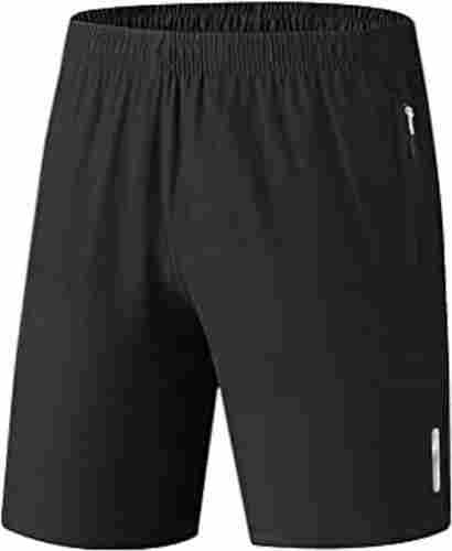 Mens Plain Black Casual Wear Regular Fit Cotton Shorts For Summer Season