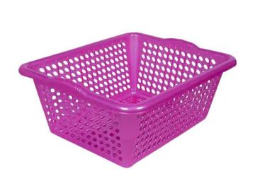 Pink 13 Inches Rectangular Unbreakable Poly Propylene Plastic Basket