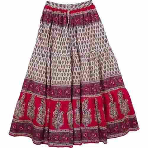 46 Inches A-Line Daily Wear Comfortable Printed Long Skirt For Ladies