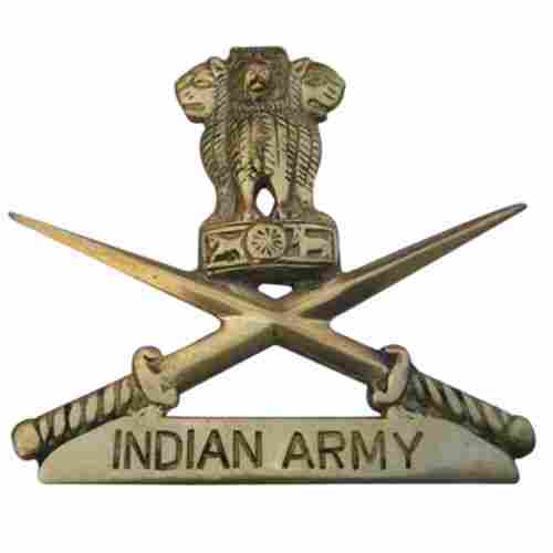 Corrosion Resistanct Polish Finished Indian Army Brass Metal Badge
