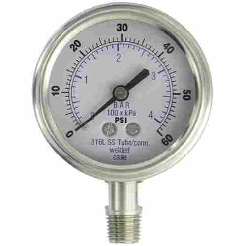 0.5% Accuracy Standard Polished G Bourdon Tube Plastic And Glass Air Pressure Gauges