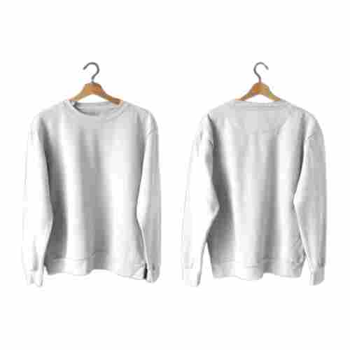 100% Cotton Plain White Full Sleeves Sweatshirts for Men and Women