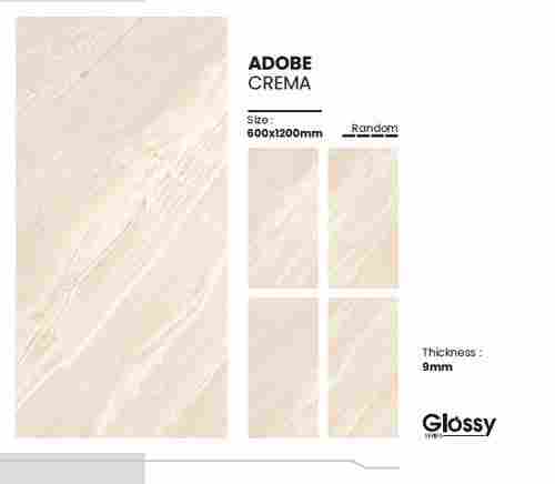 Adobe Crema 600x1200MM Digital Vitrified Tiles With 9MM Thickness