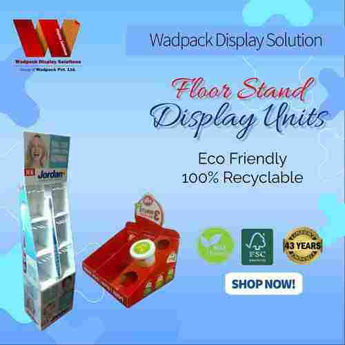 100% Eco-Friendly Recyclable Floor Stand Display Unit For Advertisement