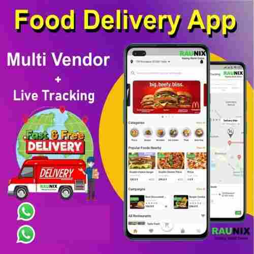 Live Tracking Multi Vendor Food Delivery App For Android Mobile Phones