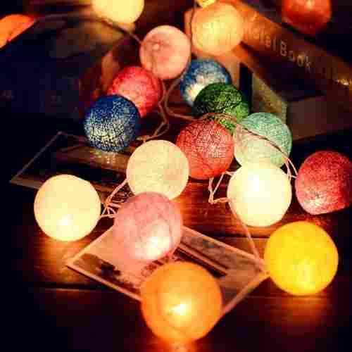 X4cart Thread Ball Led String Light 10 Led 3 Meter Multicolor Fairy String Light For Indoor Outdoor Diwali Decoration Light Plug-In (Multicolor)