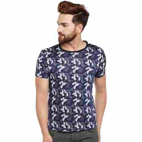 Mens Casual Wear Army Short Sleeve Printed Cotton T Shirt