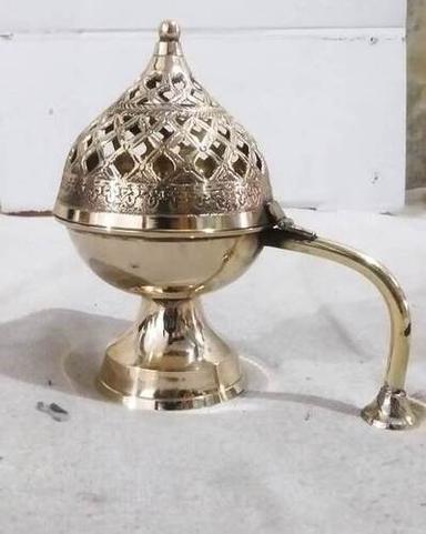 Stick Incense Decorative Handmade Brass Lobandan With Handle For Pooja