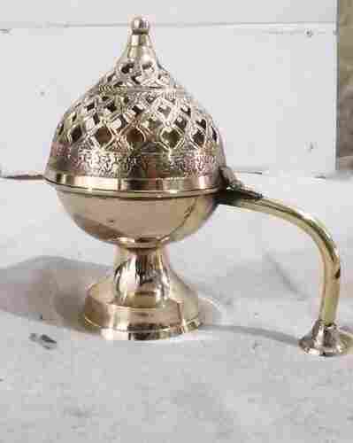 Decorative Handmade Brass Lobandan With Handle For Pooja
