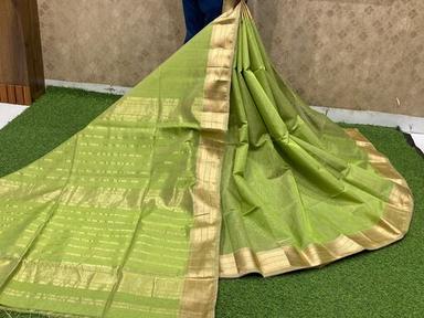 Maheshwari Pure Tissue Silk Zari Weaving Boarder Rich Pallu Saree with Blouse